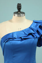 Load image into Gallery viewer, 2024 One Shoulder Pleated Neckline Column Satin Prom Dress Short/Mini Elegant