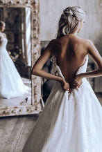 Load image into Gallery viewer, Elegant A-Line 3D Lace Wedding Dresses Chapel Train Wedding Dress