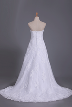Load image into Gallery viewer, 2024 Wedding Dresses Strapless Tulle With Applique Chapel Train