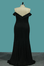 Load image into Gallery viewer, 2024 Off The Shoulder Spandex Mermaid Evening Dresses With Slit