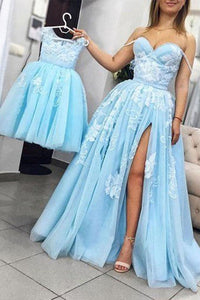 2024 Sweetheart A-Line Prom Dress Floor Length Tulle With Slit