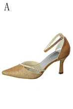 Load image into Gallery viewer, Gorgeous Sequin Shiny Pointed Toe Ankle Strap Shoes For SRS12354