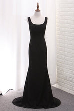 Load image into Gallery viewer, 2024 New Arrival Square Neck Evening Dresses Satin Mermaid Sweep Train
