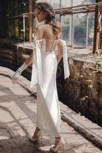 Load image into Gallery viewer, Chic Sheath Length Illusion Wedding Dress Simple Vintage Bridal Gowns
