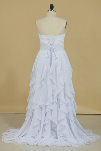 2024 New Arrival A Line Sweetheart With Ruffles And Beads Bridesmaid Dresses