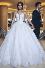 Load image into Gallery viewer, Strapless Long Ball Gowns Lace Beading Wedding Dresses Modest Bridal Gowns