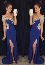 Load image into Gallery viewer, One Shoulder Split Long Chiffon Prom Dresses Evening Dresses RS553