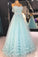 Cheap A Line Strapless Floor Length Tulle Prom Dress With Flowers Appliqued Formal SRSPS5H8PGM