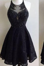 Load image into Gallery viewer, Black Lace Prom Dress Short Prom Dress Homecoming Dress RS334