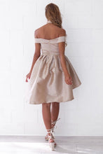 Load image into Gallery viewer, 2024 Cocktail Dresses A Line Off The Shoulder Taffeta Asymmetrical