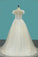 2023 Scoop Short Sleeve With Applique Tulle Court Train Wedding Dresses