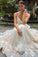 Tulle V Neck Embroidery Long Spaghetti Straps Wedding Dresses, Bridal Dresses SRS15444