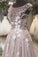 Prom Dress Scoop Lace Sweep Tulle With Appliques