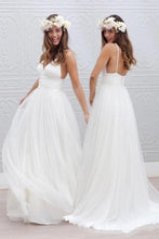 Load image into Gallery viewer, Simple V-neck Floor-Length Wedding Dress With Ruched Sash WD054
