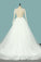 2023 Wedding Dresses Scoop Long Sleeves Tulle With Applique Court Train