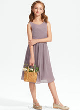 Load image into Gallery viewer, Scoop Junior Bridesmaid Dresses With Ruffle A-Line Knee-Length Neck Chiffon Prudence