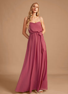 Length Embellishment Silhouette SplitFront CowlNeck Neckline Fabric A-Line Floor-Length Ruffle Toni Bridesmaid Dresses