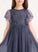 With Lace Knee-Length Novia Scoop Cascading A-Line Ruffles Chiffon Neck Junior Bridesmaid Dresses