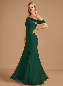 SplitFront Neckline Floor-Length Trumpet/Mermaid One-Shoulder Fabric Silhouette Length Embellishment Jaiden Bridesmaid Dresses