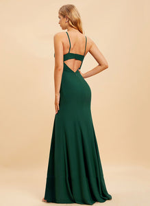 Silhouette Trumpet/Mermaid Length Fabric Embellishment Neckline HighNeck Floor-Length SplitFront Kelsey Bridesmaid Dresses