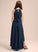 Junior Bridesmaid Dresses Adelaide Scoop Ruffles A-Line Chiffon Bow(s) Neck Asymmetrical With