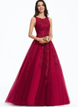 Load image into Gallery viewer, Prom Dresses Sweep Ball-Gown/Princess Scoop Beading Tulle Train Lace Caroline With