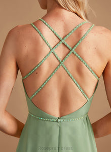 A-Line Neckline Sequins Silhouette Fabric Embellishment Floor-Length Beading Length V-neck Natalia A-Line/Princess Bridesmaid Dresses