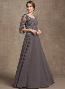 Scoop Floor-Length Bethany With Dress Neck Lace Mother of the Bride Dresses Bride A-Line Beading Mother the Sequins Chiffon of