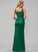 A-Line Prom Dresses Sweep With Emily Satin Sequins Square Train