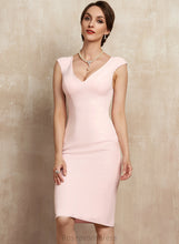 Load image into Gallery viewer, Sheath/Column V-neck Mother of the Bride Dresses Bride of the Crepe Dress Krista Knee-Length Stretch Mother