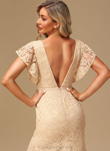 A-Line Length Floor-Length Silhouette SplitFront Fabric V-neck Embellishment Neckline Gina Bridesmaid Dresses
