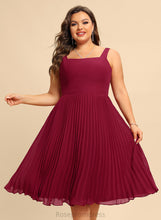 Load image into Gallery viewer, Square Cocktail Dresses Chiffon Dress Knee-Length A-Line Cocktail Ariella Pleated Neckline With