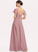 Floor-Length SquareNeckline Length Ruffle A-Line Silhouette Fabric Embellishment CascadingRuffles Neckline Jane Natural Waist Bridesmaid Dresses