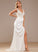 Lace Ruffle Lace V-neck Trumpet/Mermaid Dress Satin Train Wedding Dresses With Wedding Sweep Brenna