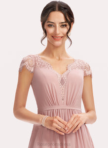Lace Floor-Length Neckline Length A-Line Fabric Embellishment V-neck Silhouette Kathryn Natural Waist A-Line/Princess Bridesmaid Dresses