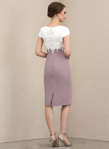 Sheath/Column Blanche Mother Bride of the Scoop Dress Neck Lace Knee-Length Mother of the Bride Dresses Chiffon