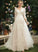 Wedding Dresses With Court Wedding Train Sequins V-neck Dress A-Line Amani