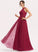 Halter Silhouette Length A-Line Ruffle Fabric Embellishment Floor-Length Neckline Julia Bridesmaid Dresses