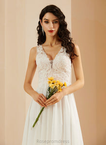 A-Line Knee-Length With Kassidy Dress Wedding Dresses Lace V-neck Wedding Sequins