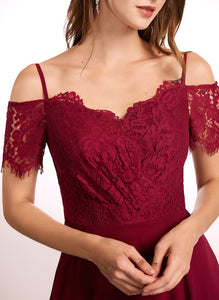 Floor-Length V-neck Lace Straps Neckline Length A-Line Fabric Silhouette Aspen Floor Length Sleeveless Bridesmaid Dresses