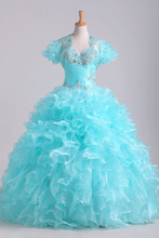Load image into Gallery viewer, 2024 Quinceanera Dresses Fabulous Sweetheart Ruffled Bodice Floor Length