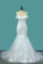 Load image into Gallery viewer, 2023 Mermaid Off The Shoulder With Applique Court Train P6FEK789