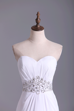 Load image into Gallery viewer, 2024 Sweetheart Chiffon Floor Length A Line Prom Dress Beaded Waistline