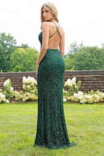 Load image into Gallery viewer, 2024 Sexy Trumpet/Mermaid Sequins Open Back Prom Dress Slit
