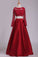 2023 Long Sleeves Two-Piece Bateau Prom Dresses Floor Length Satin