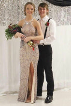 Load image into Gallery viewer, Charming Floor Length Long Prom Dresses Front Split Party Dresses