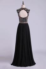 Load image into Gallery viewer, 2024 Prom Dresses A-Line High-Neck Floor-Length Chiffon