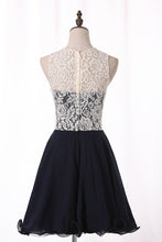 Load image into Gallery viewer, 2023 Homecoming Dresses Scoop A Line Chiffon &amp; Lace Short/Mini
