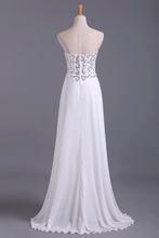 Load image into Gallery viewer, 2024 Popular Prom Dresses Sweetheart Chiffon With Beading Floor Length White