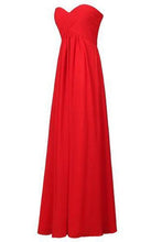 Load image into Gallery viewer, Sweetheart Bridesmaid Chiffon Prom Dress Long Evening Gown Blush RS235